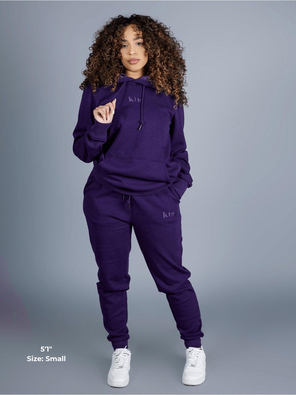 KIN PURPLE REIGN THICK SATIN LINED HOODIE AND SWEATPANTS
